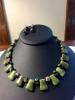 18 ½" Jade and Cloisonné Necklace with matching Earrings
